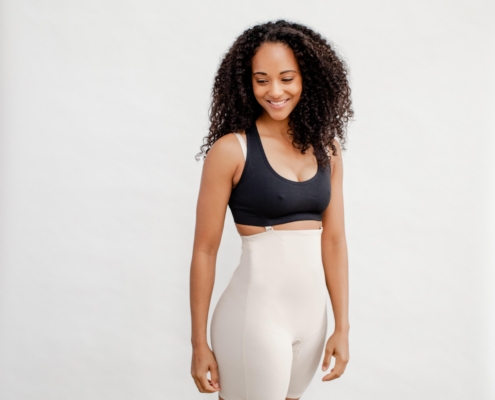 Women Smiling Wearing Motif Medical postpartum recovery support garment