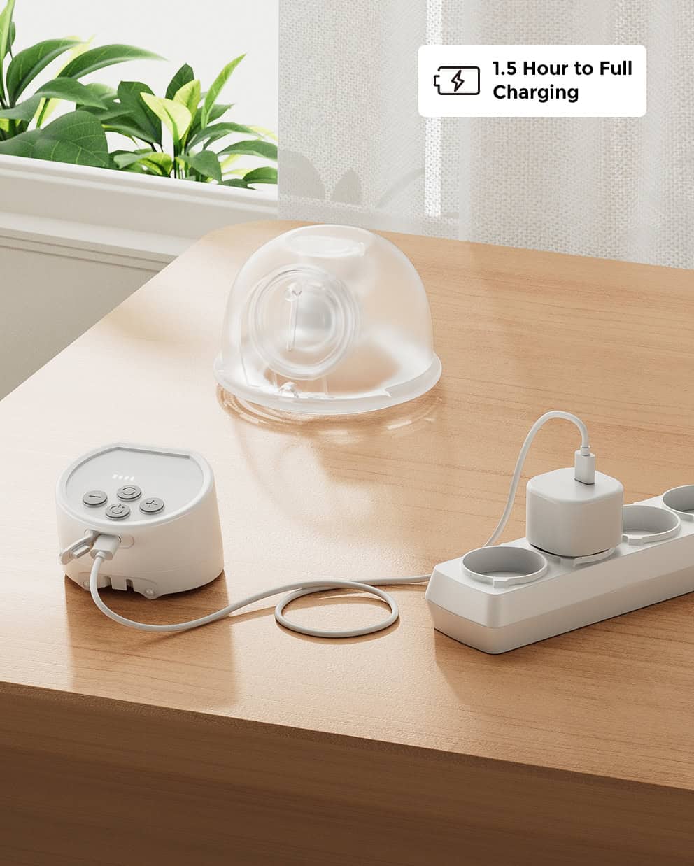 6 Momcozy S12 Pro Wearable Breast Pump on charger