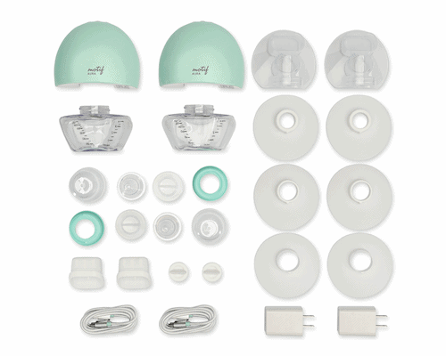 Motif Aura Hands Free Breast Pump with all parts