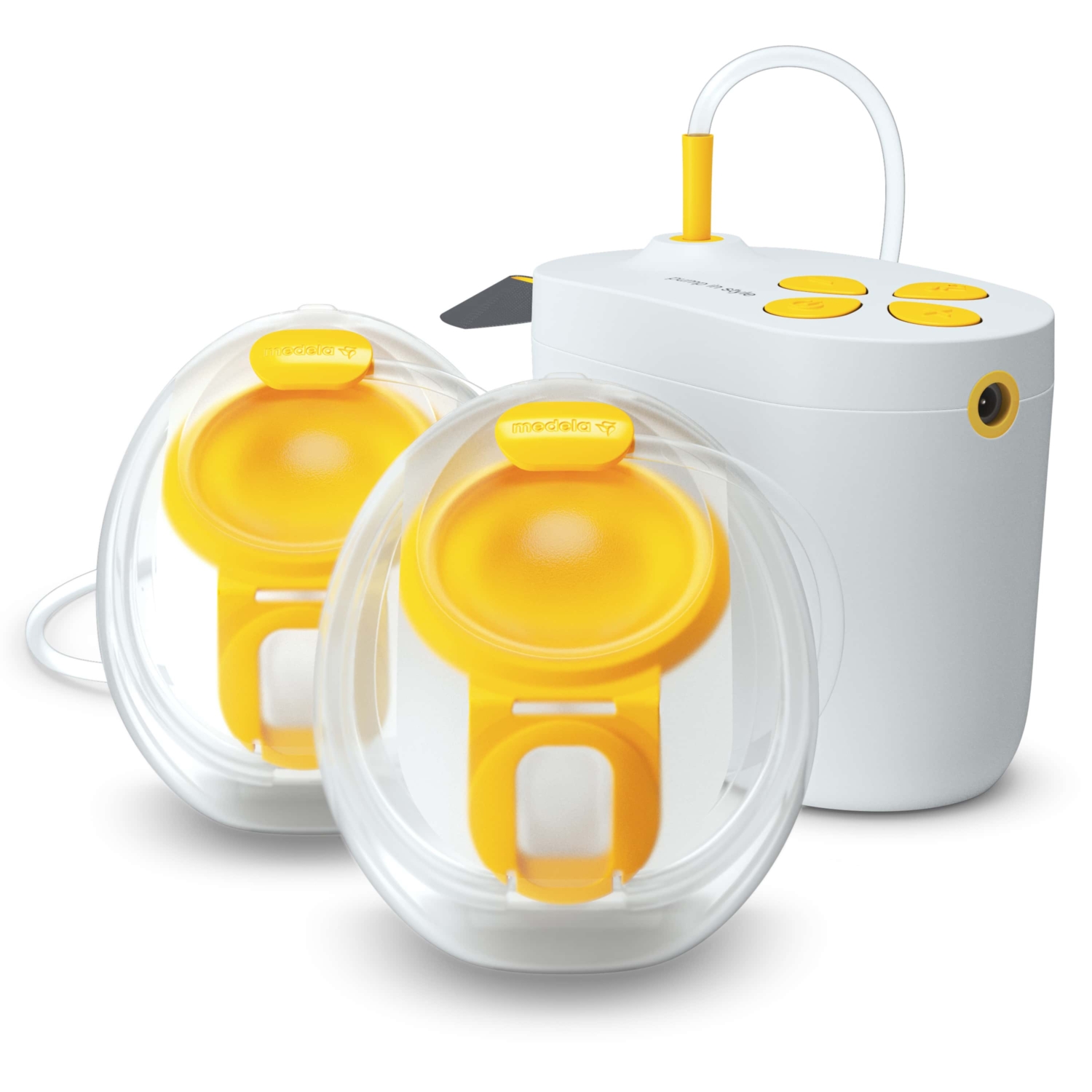 Medela Pump in Style Hands-free Breast Pump slanted view zoomed in