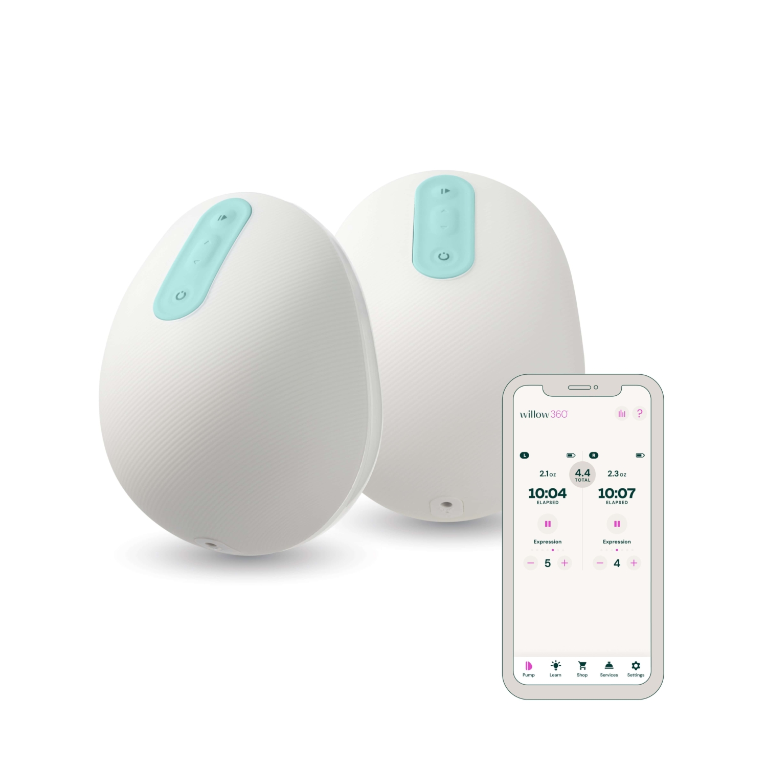 willow360_pump_carousel_01 1 Willow® 360 Leak-Proof Wearable Double Electric Breast Pump with app connection