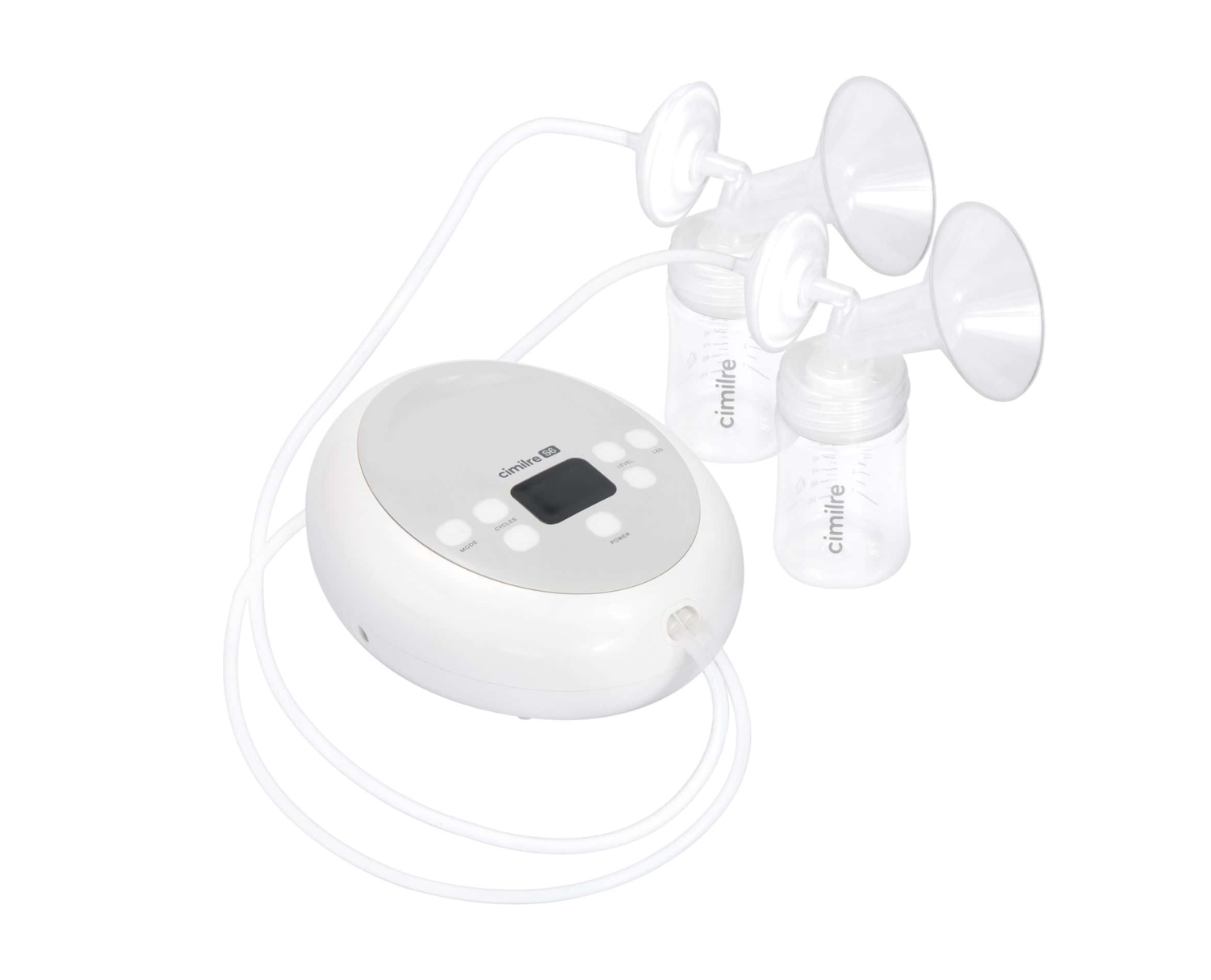 cimilre-S6-side-view-with-bottles-resized Cimilre S6 Breast Pump And Bottles Angled View